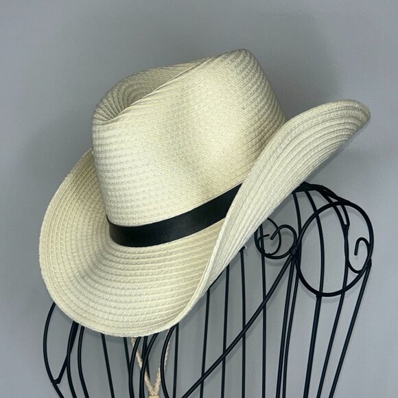 Stylish Cream Cowboy Hat - Picture 1 of 2